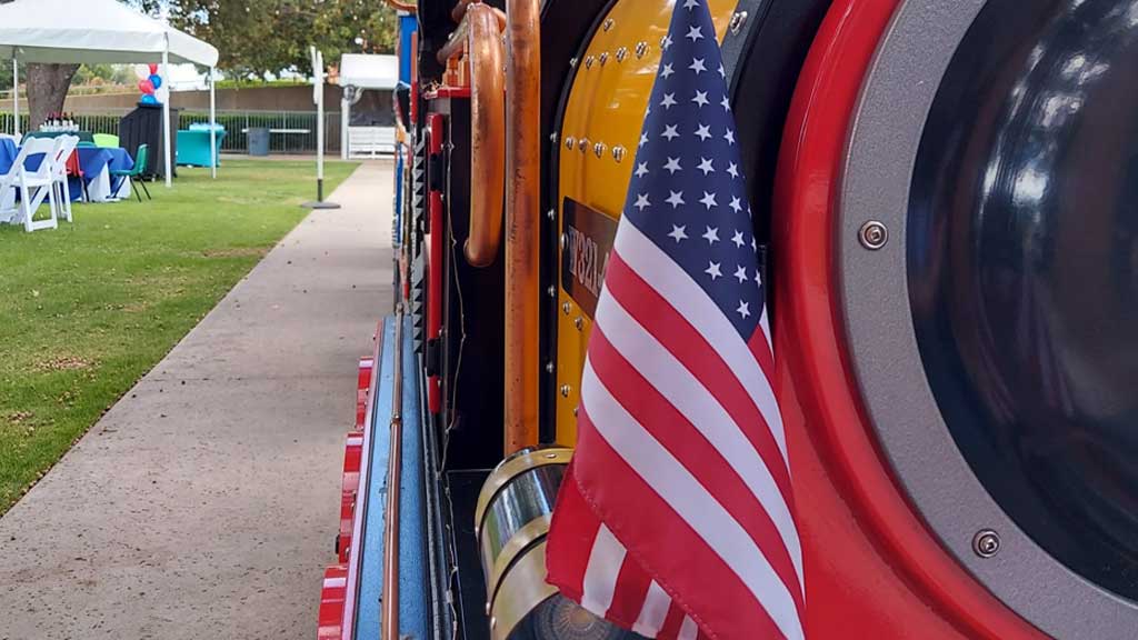 Attraction train transporting guests at a family resort, enhancing leisure experiences and guest satisfaction