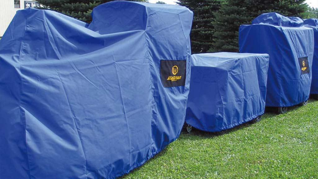 Wattman train protected with custom-fitted dust and weather-resistant storage covers