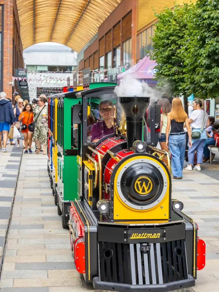 Wattman Train operating in UK Shopping Mall